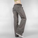 Puffie - Low Waist Drawstring Plain Straight-Fit Wide Leg Jeans