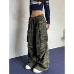 Sosana - Low Rise Camouflage Pocket Loose-Fit Wide-Leg Cargo Pants