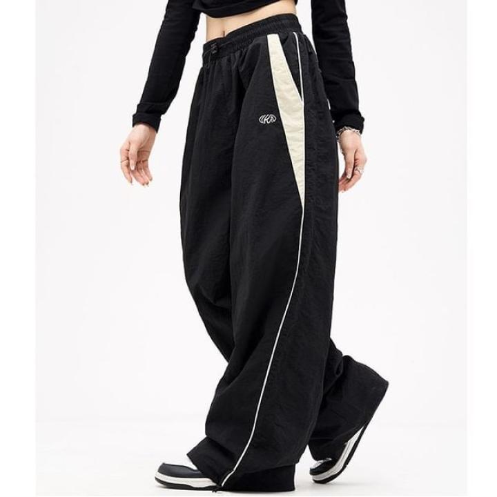 Rosesand - Pantalon de jogging taille basse à jambes larges et à blocs de couleurs