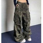 Sosana - Low Rise Camouflage Pocket Loose-Fit Wide-Leg Cargo Pants